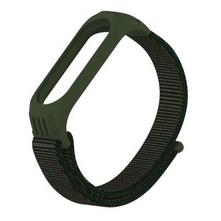 For Xiaomi Mi Band 5/4/3 Texture Case Hook and Loop Fastener Watch Band(Army Green)