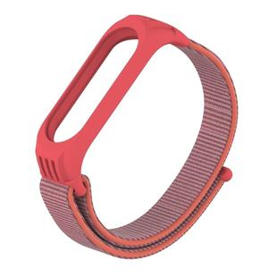 For Xiaomi Mi Band 5/4/3 Texture Case Hook and Loop Fastener Watch Band(Apricot)