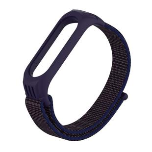 For Xiaomi Mi Band 5/4/3 Texture Case Hook and Loop Fastener Watch Band(Indigo)