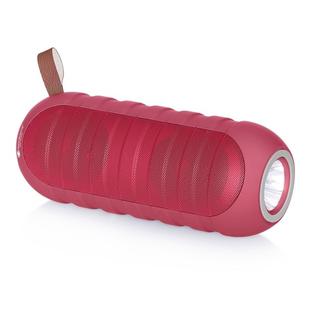 NewRixing NR-3025L Portable Stereo Wireless Bluetooth Speaker with LED Flashlight & TF Card Slot & FM, Built-in Microphone(Red)