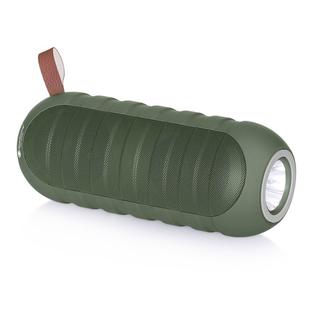 NewRixing NR-3025L Portable Stereo Wireless Bluetooth Speaker with LED Flashlight & TF Card Slot & FM, Built-in Microphone(Green)
