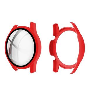 For Huawei watch GT2 46MM oil-injected PC Shell +9H Tempered Glass Film Integrated Protective Shell(Red)