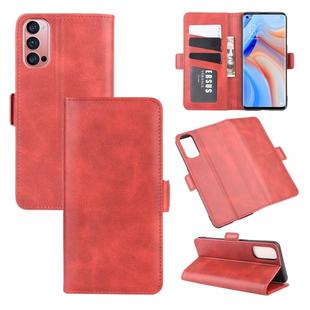 For OPPO Reno4 Pro 5G Dual-side Magnetic Buckle Horizontal Flip Leather Case with Holder & Card Slots & Wallet(Red)