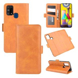 For Samsung Galaxy M31 Dual-side Magnetic Buckle Horizontal Flip Leather Case with Holder & Card Slots & Wallet(Yellow)