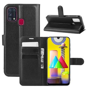 For Samsung Galaxy M31 Litchi Texture Horizontal Flip Protective Case with Holder & Card Slots & Wallet(Black)