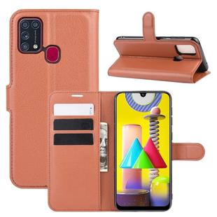 For Samsung Galaxy M31 Litchi Texture Horizontal Flip Protective Case with Holder & Card Slots & Wallet(Brown)