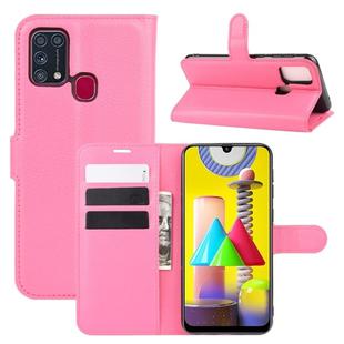 For Samsung Galaxy M31 Litchi Texture Horizontal Flip Protective Case with Holder & Card Slots & Wallet(Rose Red)