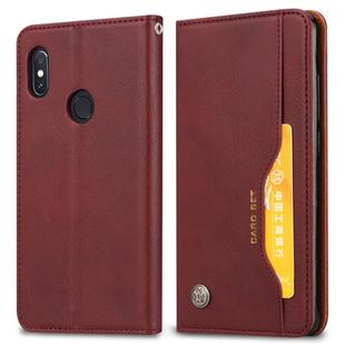 Knead Skin Texture Horizontal Flip Leather Case for Xiaomi Mi 8SE, with Photo Frame & Holder & Card Slots & Wallet(Wine Red)