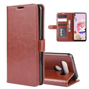 For LG K41S / K51S R64 Texture Single Horizontal Flip Protective Case with Holder & Card Slots & Wallet& Photo Frame(Brown)