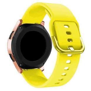 20mm For Huawei Watch GT2 42MM / Amazfit BipS 2 Youth Version Color Buckle Silicone Watch Band(Yellow)