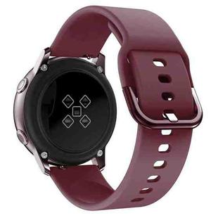 20mm For Huawei Watch GT2 42MM / Amazfit BipS 2 Youth Version Color Buckle Silicone Watch Band(Wine Red)