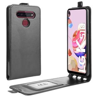 For LG K41S / K51S R64 Texture Single Vertical Flip Leather Protective Case with Card Slots & Photo Frame(Black)