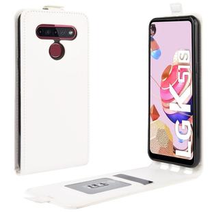 For LG K41S / K51S R64 Texture Single Vertical Flip Leather Protective Case with Card Slots & Photo Frame(White)