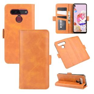 For LG K41S / K51S Dual-side Magnetic Buckle Horizontal Flip Leather Case with Holder & Card Slots & Wallet(Yellow)