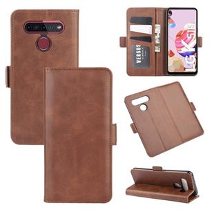 For LG K41S / K51S Dual-side Magnetic Buckle Horizontal Flip Leather Case with Holder & Card Slots & Wallet(Brown)