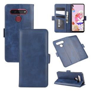 For LG K41S / K51S Dual-side Magnetic Buckle Horizontal Flip Leather Case with Holder & Card Slots & Wallet(Dark Blue)