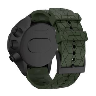 For Suunto Spartan Sport & Suunto 9 / 9 Baro / D5 Universal Football Texture Silicone Watch Band(Green)