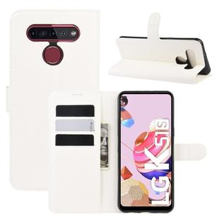 For LG K41S / K51S Litchi Texture Horizontal Flip Protective Case with Holder & Card Slots & Wallet(White)