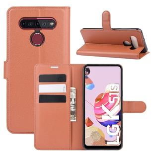 For LG K41S / K51S Litchi Texture Horizontal Flip Protective Case with Holder & Card Slots & Wallet(Brown)