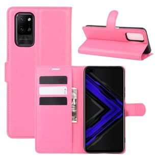 For Huawei Honor Play4 Pro/Honor V30 Litchi Texture Horizontal Flip Leather Case with Holder & Card Slots & Wallet(Rose red)