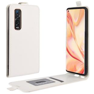 For OPPO Find X2 Pro R64 Texture Single Vertical Flip Leather Protective Case with Card Slots & Photo Frame(White)