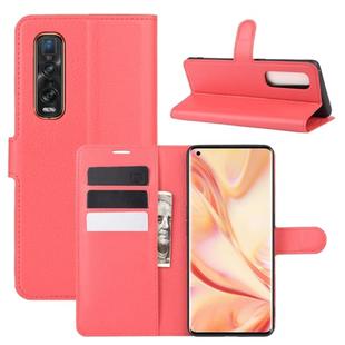 For OPPO Find X2 Pro Litchi Texture Horizontal Flip Protective Case with Holder & Card Slots & Wallet(Red)