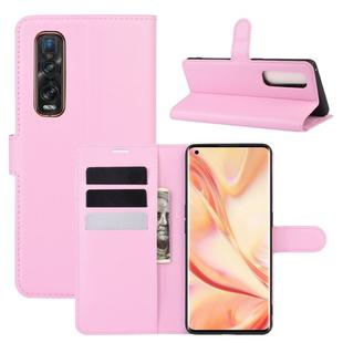 For OPPO Find X2 Pro Litchi Texture Horizontal Flip Protective Case with Holder & Card Slots & Wallet(Pink)