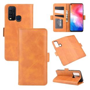 For Vivo Y50/Y30 Dual-side Magnetic Buckle Horizontal Flip Leather Case with Holder & Card Slots & Wallet(Yellow)