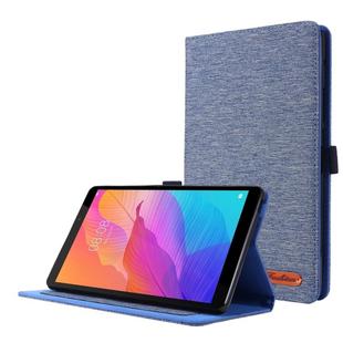For Huawei MatePad T 8 Horizontal Flip TPU + Fabric PU Leather Protective Case with Card Slots & Holder(Dark Blue)