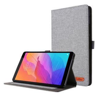 For Huawei MatePad T 8 Horizontal Flip TPU + Fabric PU Leather Protective Case with Card Slots & Holder(Grey)