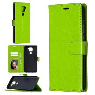For Xiaomi Redmi Note 9 Crazy Horse Texture Horizontal Flip Leather Case with Holder & Card Slots & Wallet & Photo Frame(Green)