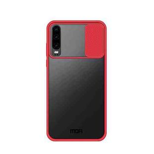 For Huawei P30 MOFI Xing Dun Series PC + TPU Anti-peep Waterproof And Anti-drop All-inclusive Protective Shell, Translucent Frosted(Red)