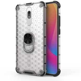 For Xiaomi Redmi 8A Shockproof Honeycomb PC + TPU Ring Holder Protection Case(White)