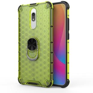 For Xiaomi Mi 9T / 9T Pro Shockproof Honeycomb PC + TPU Ring Holder Protection Case(Green)