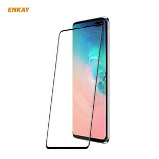 For Samsung Galaxy S10+ ENKAY Hat-Prince 0.26mm 9H 3D Full Glue Explosion-proof Full Screen Curved Heat Bending Tempered Glass Film