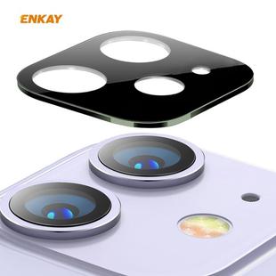 For iPhone 11 Hat-Prince ENKAY Rear Camera Lens Film Aluminium Alloy + PMMA Full Coverage Protector(Blackish Green)