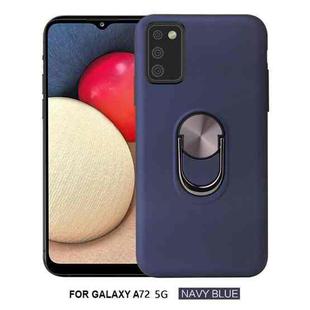 For Samsung Galaxy A72 5G/4G 360 Rotary Multifunctional Stent PC+TPU Case with Magnetic Invisible Holder(Navy Blue)