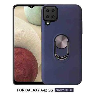 For Samsung Galaxy A42 5G 360 Rotary Multifunctional Stent PC+TPU Case with Magnetic Invisible Holder(Navy Blue)