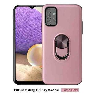 For Samsung Galaxy A32 5G 360 Rotary Multifunctional Stent PC+TPU Case with Magnetic Invisible Holder(Rose Gold)