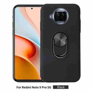 For Xiaomi Redmi Note 9 Pro 5G 360 Rotary Multifunctional Stent PC+TPU Case with Magnetic Invisible Holder(Black)