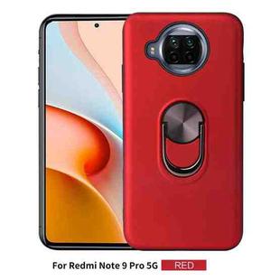 For Xiaomi Redmi Note 9 Pro 5G 360 Rotary Multifunctional Stent PC+TPU Case with Magnetic Invisible Holder(Red)