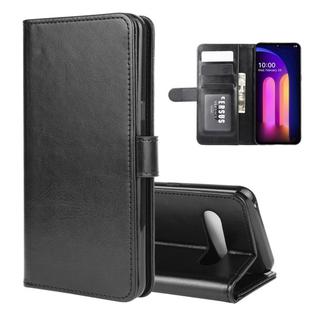 For LG V60 ThinQ 5G R64 Texture Single Horizontal Flip Protective Case with Holder & Card Slots & Wallet& Photo Frame(Black)