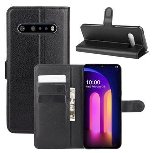For LG V60 ThinQ 5G Litchi Texture Horizontal Flip Protective Case with Holder & Card Slots & Wallet(Black)