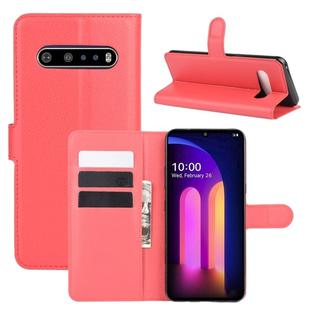 For LG V60 ThinQ 5G Litchi Texture Horizontal Flip Protective Case with Holder & Card Slots & Wallet(Red)