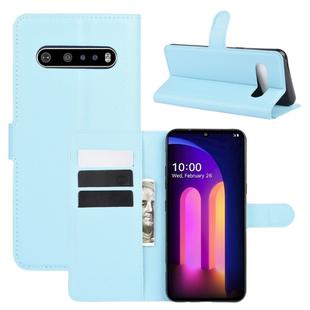 For LG V60 ThinQ 5G Litchi Texture Horizontal Flip Protective Case with Holder & Card Slots & Wallet(Blue)