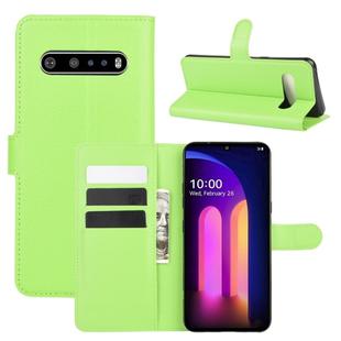 For LG V60 ThinQ 5G Litchi Texture Horizontal Flip Protective Case with Holder & Card Slots & Wallet(Green)