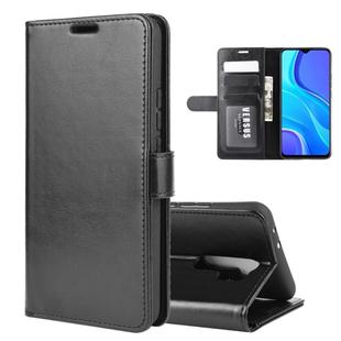 For Xiaomi Redmi 9 R64 Texture Single Horizontal Flip Protective Case with Holder & Card Slots & Wallet& Photo Frame(Black)