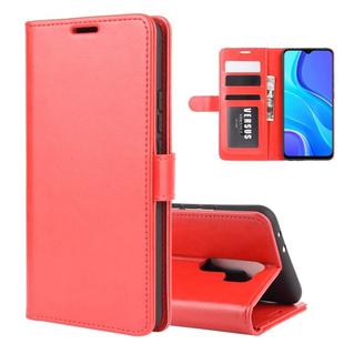 For Xiaomi Redmi 9 R64 Texture Single Horizontal Flip Protective Case with Holder & Card Slots & Wallet& Photo Frame(Red)