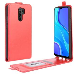 For Xiaomi Redmi 9 R64 Texture Single Vertical Flip Leather Protective Case with Card Slots & Photo Frame(Red)