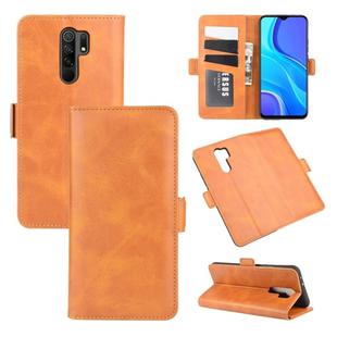 For Xiaomi Redmi 9 Dual-side Magnetic Buckle Horizontal Flip Leather Case with Holder & Card Slots & Wallet(Yellow)